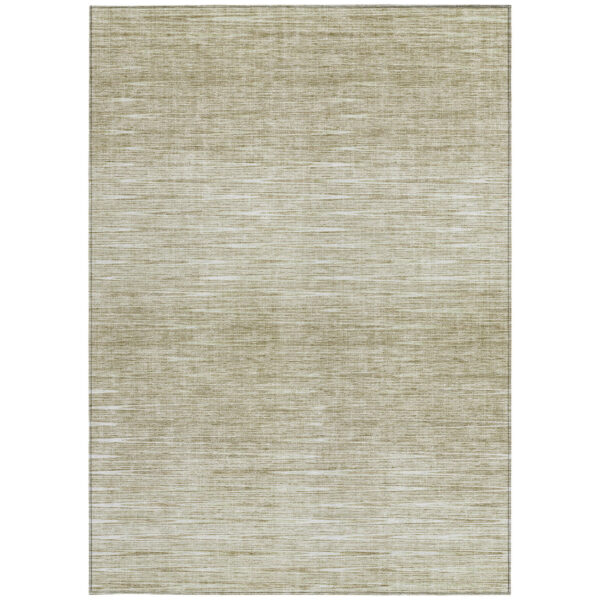 9' X 12' Khaki And Beige Abstract Washable Indoor Outdoor Area Rug