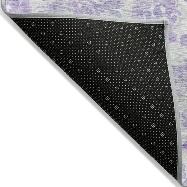 9' X 12' Lavender Ivory And Purple Paisley Washable Indoor Outdoor Area Rug