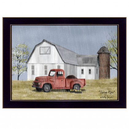 Spring Rain 1 Black Framed Print Wall Art