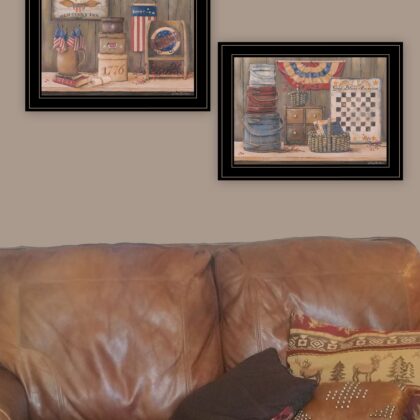 Set Of Two Sweet Land Of Liberty 3 Black Framed Print Wall Art