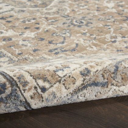 10' Gray and Ivory Medallion Power Loom Runner Rug