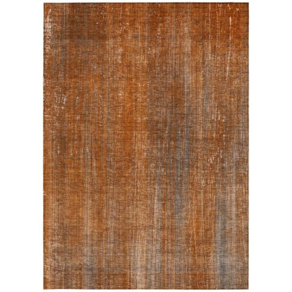 3' X 5' Orange Striped Washable Non Skid Indoor Outdoor Area Rug