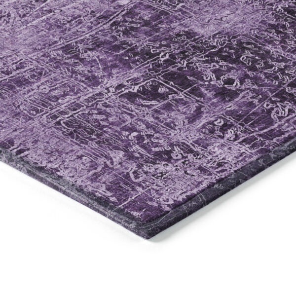 2' X 3' Purple Abstract Washable Non Skid Indoor Outdoor Area Rug