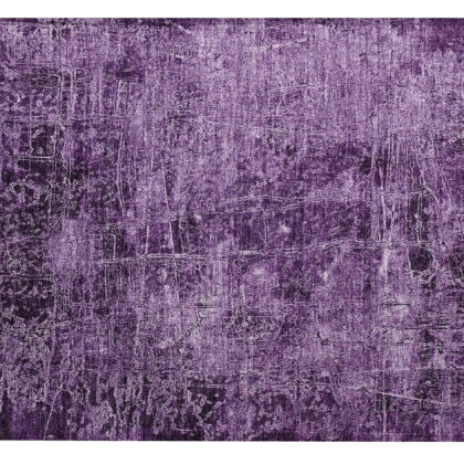 2' X 3' Purple Abstract Washable Non Skid Indoor Outdoor Area Rug