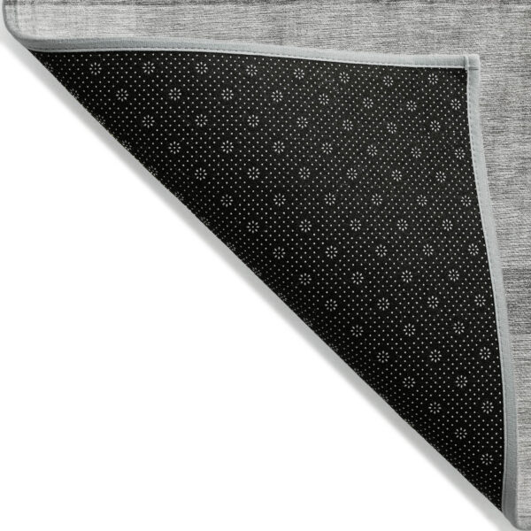 3' X 5' Gray Ombre Washable Non Skid Indoor Outdoor Area Rug
