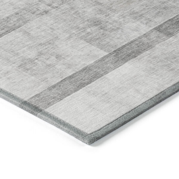 3' X 5' Gray Ombre Washable Non Skid Indoor Outdoor Area Rug