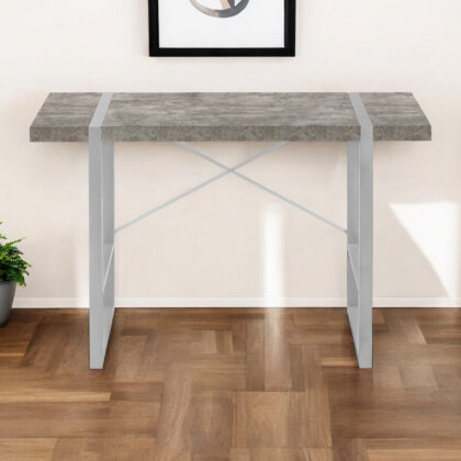 49" Gray and Silver Computer Desk