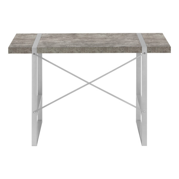 49" Gray and Silver Computer Desk