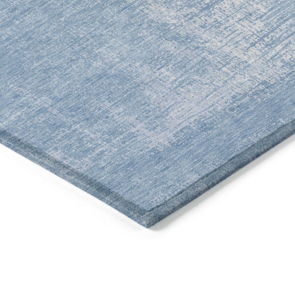 8' X 10' Navy Blue And Sky Blue Abstract Washable Indoor Outdoor Area Rug