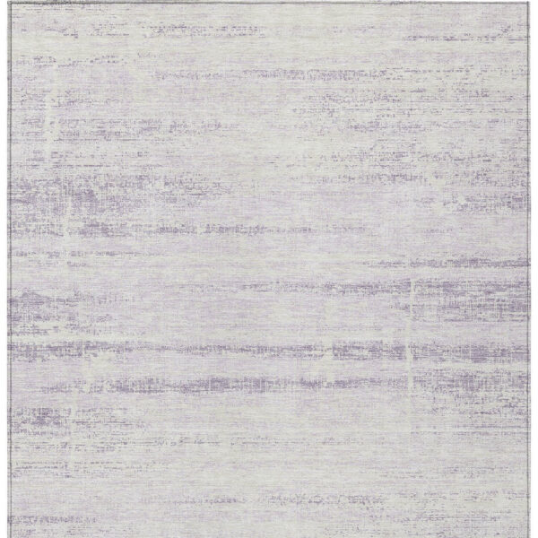 5' X 8' Lavender Purple And Ivory Abstract Washable Indoor Outdoor Area Rug