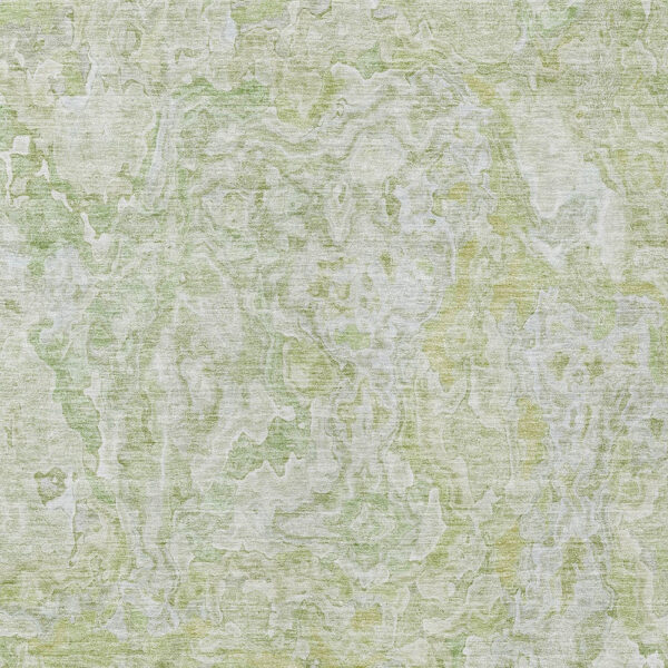 9' X 12' Artichoke Green And Fern Green Abstract Washable Indoor Outdoor Area Rug