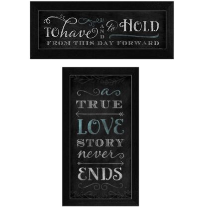 Set Of Two Love Story Black Framed Print Wall Art