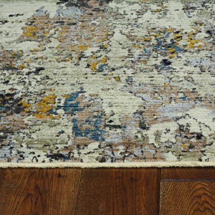 8'X10' Ivory Hand Hooked Bordered Coral Reef Indoor Area Rug