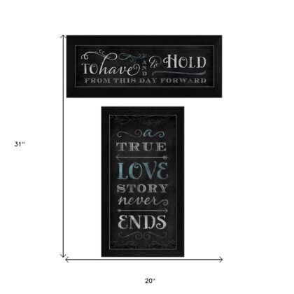 Set Of Two Love Story Black Framed Print Wall Art
