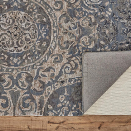 2' X 3' Gray Blue And Taupe Wool Abstract Tufted Handmade Stain Resistant Area Rug