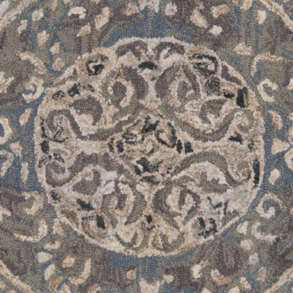 2' X 3' Gray Blue And Taupe Wool Abstract Tufted Handmade Stain Resistant Area Rug