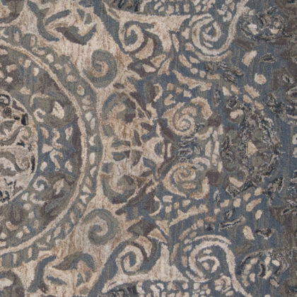2' X 3' Gray Blue And Taupe Wool Abstract Tufted Handmade Stain Resistant Area Rug
