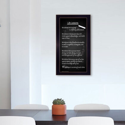 Life Lessons 5 Black Framed Print Wall Art