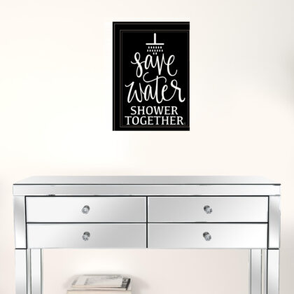 Shower Together 2 Black Framed Print Wall Art