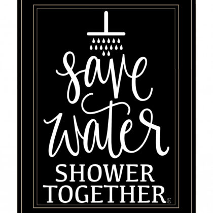 Shower Together 2 Black Framed Print Wall Art