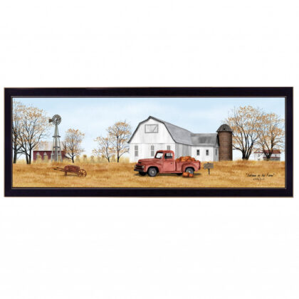 Autumn On The Farm Black Framed Print Wall Art
