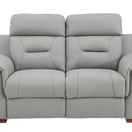 Three Piece Indoor Gray Genuine Leather Five Person Seating Set
