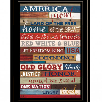 America Proud Black Framed Print Wall Art