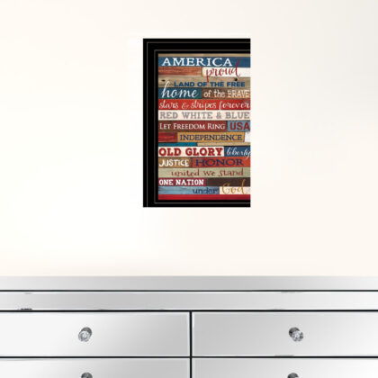 America Proud Black Framed Print Wall Art