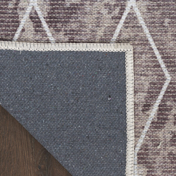 9' x 12' Brown and Ivory Geometric Power Loom Washable Area Rug