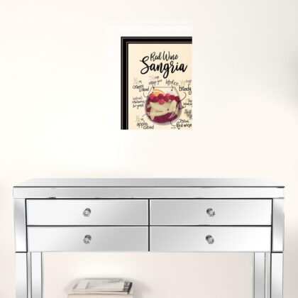 Red Wine Sangria Black Framed Print Wall Art