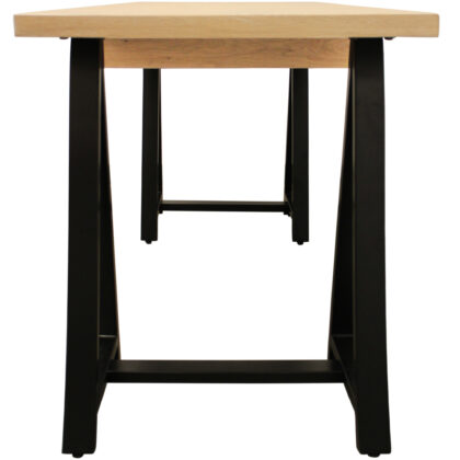 60" Ivory and Black Solid Wood Executive Desk