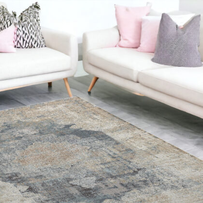 8' x 10' Beige and Gray Medallion Area Rug