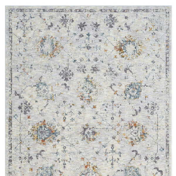 5' x 8' Ivory and Blue Floral Area Rug