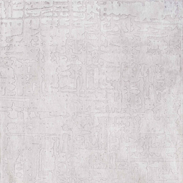 7' x 9' White Abstract Non Skid Area Rug