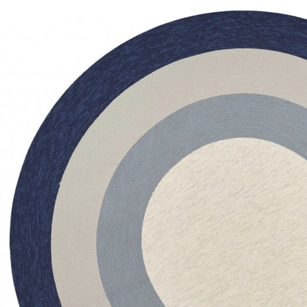 7' Round Navy Blue Round Indoor Outdoor Area Rug