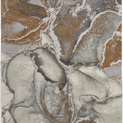 4' x 6' Gray and Brown Marble Power Loom Area Rug