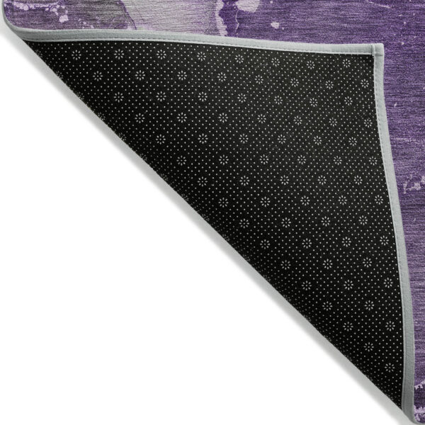 9' X 12' Purple Abstract Washable Non Skid Indoor Outdoor Area Rug