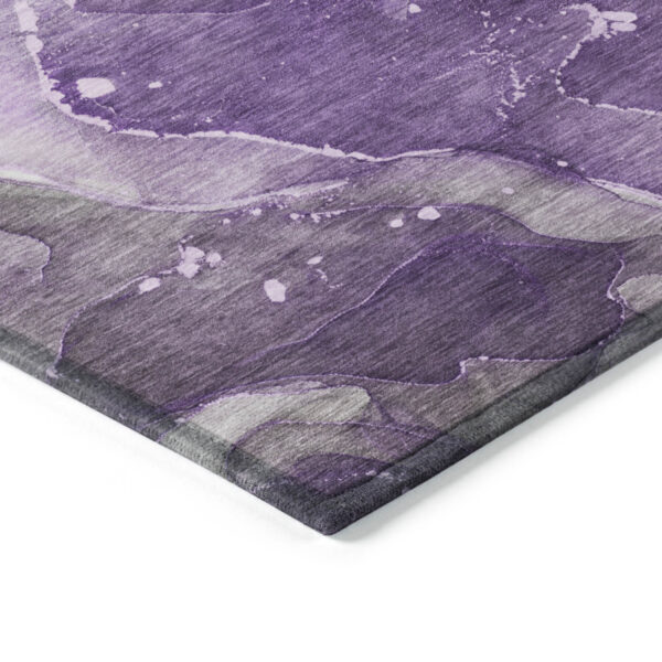 9' X 12' Purple Abstract Washable Non Skid Indoor Outdoor Area Rug