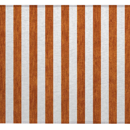 2' X 3' Orange Striped Washable Non Skid Indoor Outdoor Area Rug