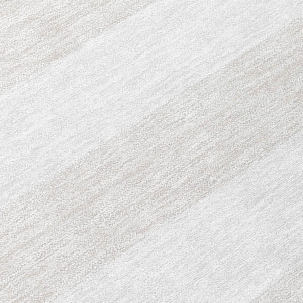 8' X 8' Ivory Round Striped Washable Indoor Outdoor Area Rug