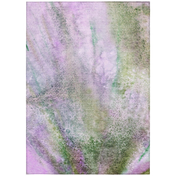 3' X 5' Purple Abstract Washable Non Skid Indoor Outdoor Area Rug