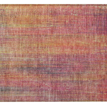 2' X 3' Red and Orange Striped Washable Non Skid Indoor Outdoor Area Rug