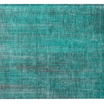 2' X 3' Teal Striped Washable Non Skid Indoor Outdoor Area Rug