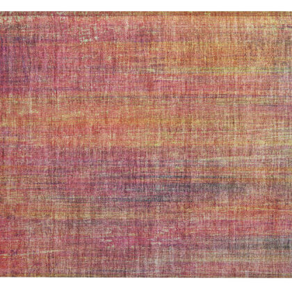 2' X 3' Red and Orange Striped Washable Non Skid Indoor Outdoor Area Rug