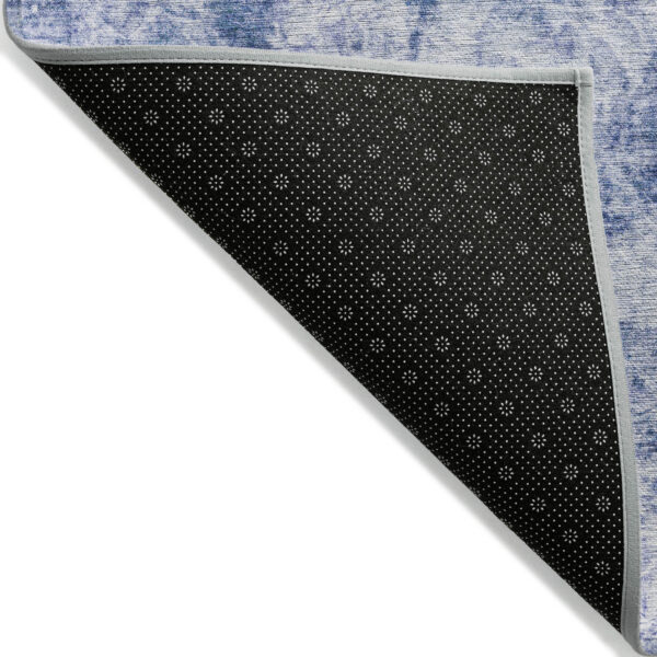 8' X 10' Blue Abstract Washable Non Skid Indoor Outdoor Area Rug