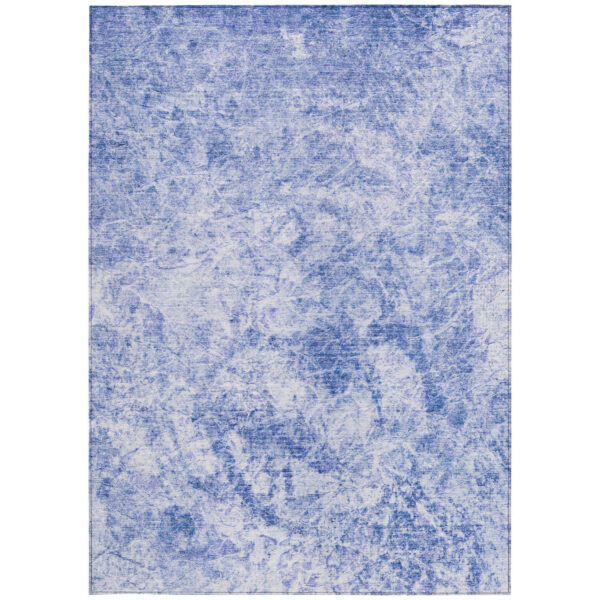 8' X 10' Blue Abstract Washable Non Skid Indoor Outdoor Area Rug