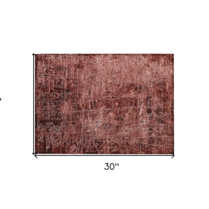 2' X 3' Merlot Abstract Washable Non Skid Indoor Outdoor Area Rug