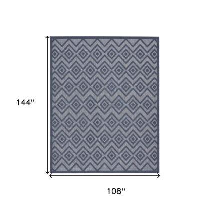 9' X 12' Navy Blue Indoor Outdoor Area Rug