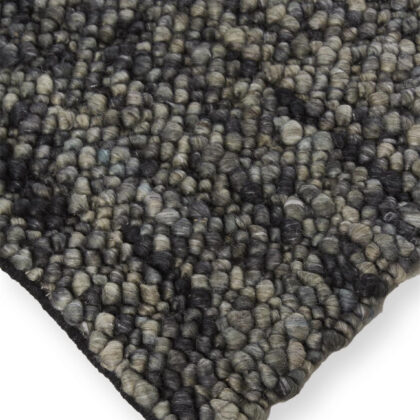 8' X 11' Gray Taupe And Black Wool Hand Woven Stain Resistant Area Rug