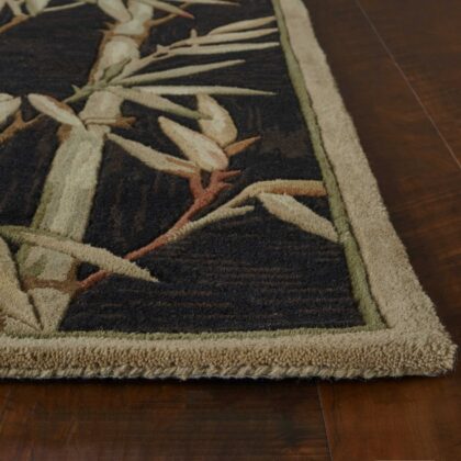 4'X6' Black Hand Tufted Bordered Bamboo Indoor Area Rug